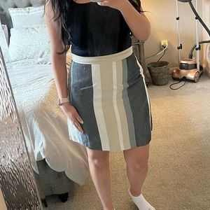 ANN TAYLOR Striped Linen Skirt - US Size 6